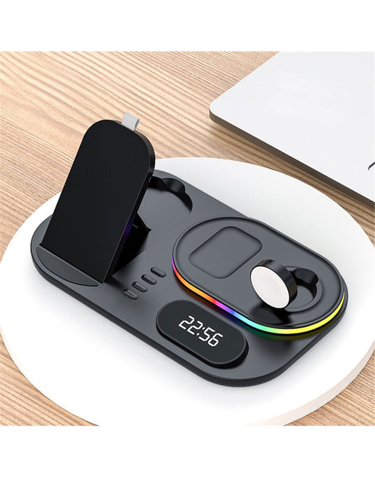 A06 4-in-1 Wireless Charger with RGB Lights & Clock