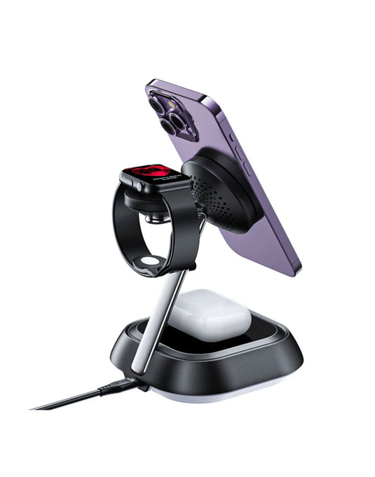 ACEFAST 20.5W Premium 3-in-1 Magnetic Wireless Charger w/ Stylish Ambient Light (E16) - Black