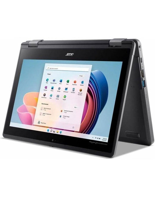 Acer Travel Mate B3 Spin 11.6-inch N200 12th Gen 8GB 256GB @1.00GHz Windows 11 Pro Touch Screen Laptop - Black (As New Pre-Owned)