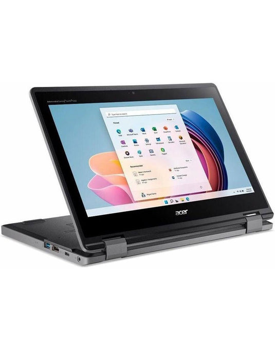 Acer Travel Mate B3 Spin 11.6-inch N200 12th Gen 8GB 256GB @1.00GHz Windows 11 Pro Touch Screen Laptop - Black (As New Pre-Owned)