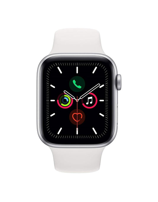 Apple Watch Series 5 44MM GPS Aluminium Case With White Band - Silver (Good Pre-Owned)