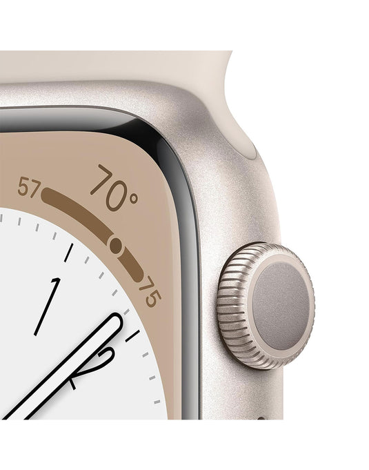 Apple Watch Series 8 41MM GPS + Cellular Aluminium With White Sport Band - Starlight