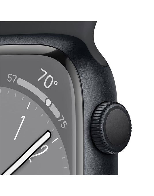Apple Watch Series 8 45MM GPS Aluminium With Black Sport Band - Midnight