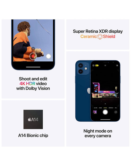 Apple iPhone 12 128GB 5G - 100% Battery Health + TPU Clear Case & Screen Protector (Very Good - Pre-Owned)