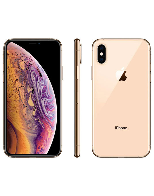 Front, Side and Back View of Apple iPhone XS 256GB (Pre-Owned)