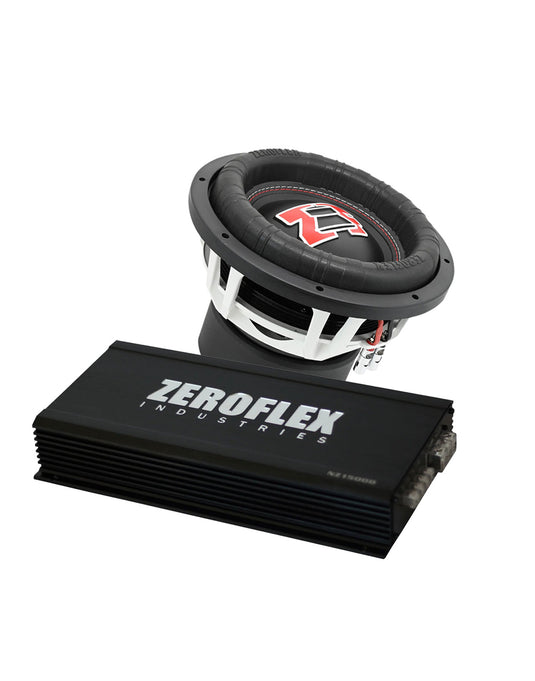 Zeroflex EVO 15 - 15" 1500W RMS Car Subwoofer & NZ2000D X 2000W RMS @1ohm Car Amplifier (Combo Pack)