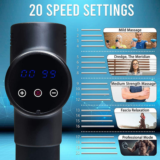 Muscle Multifunctional Massage Gun with 6 Massaging Heads - TechCrazy