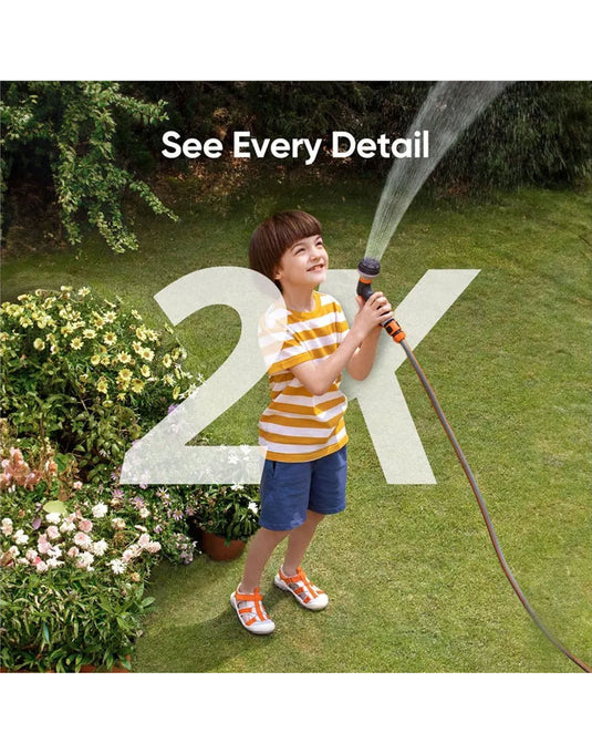 Eufy 2K Camera With Built In Solar Panel - White