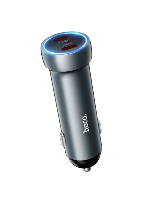 HOCO 60W Dual USB-C Super Fast Car Charger (Z54B) - Black