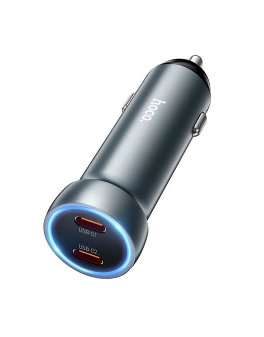 HOCO 60W Dual USB-C Super Fast Car Charger (Z54B) - Black