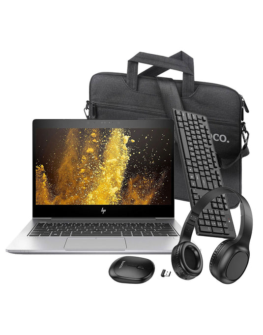 HP Elitebook 830 G5 13.3-inch i5 8th Gen 16GB 256GB @1.70GHz Windows 11 Pro Laptop (Good Pre-owned) + Bluetooth Headset (W46) + Keyboard + Mouse Set (GM17) + Laptop Bag (Bundle Deal)