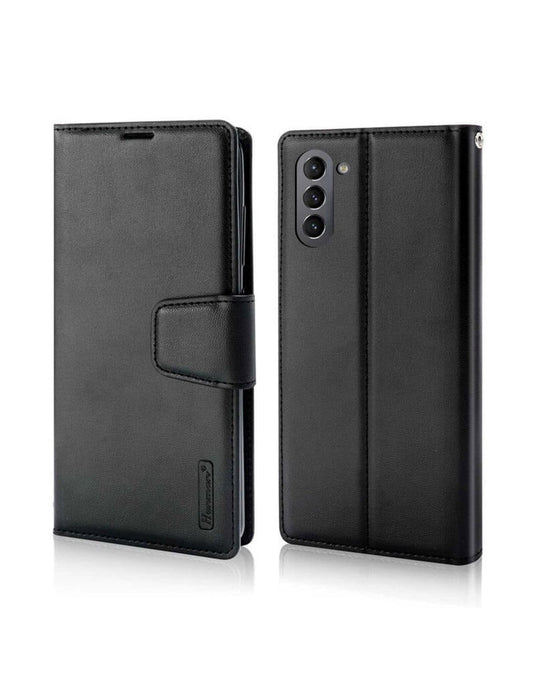 Hanman Mill Series Wallet Case For Samsung Galaxy A17 5G - Black