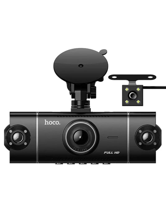 Hoco 4-Way Dual 360° Rotatable Cabin & Rear Dash Cameras With Wi-Fi App (DV17)