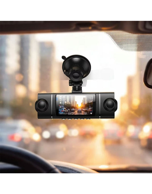 Hoco 4-Way Dual 360° Rotatable Cabin & Rear Dash Cameras With Wi-Fi App (DV17)