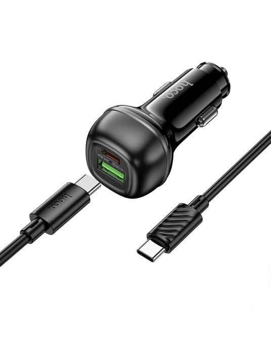 Hoco 48W PD+QC Super Fast Car Charger C-C Cable Included (Z58A)