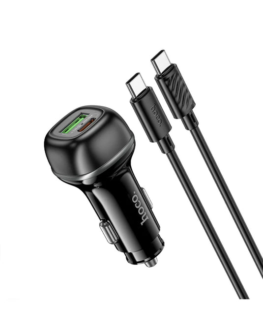 Hoco 48W PD+QC Super Fast Car Charger C-C Cable Included (Z58A)