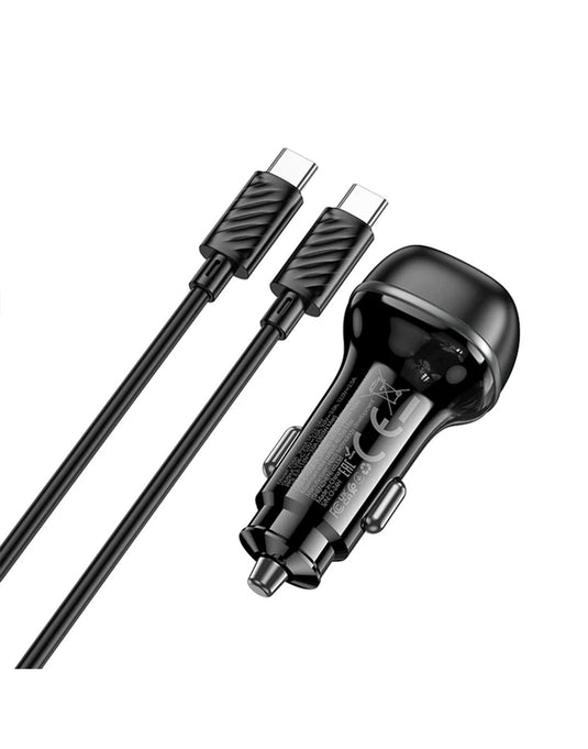 Hoco 48W PD+QC Super Fast Car Charger C-C Cable Included (Z58A)