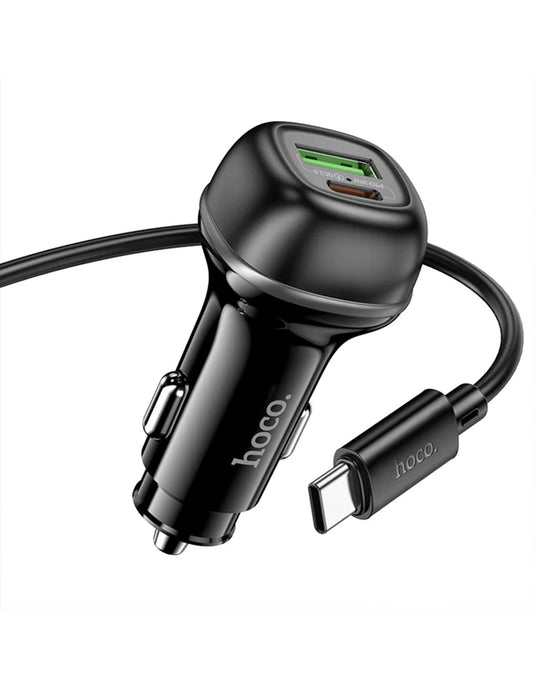 Hoco 48W PD+QC Super Fast Car Charger C-C Cable Included (Z58A)