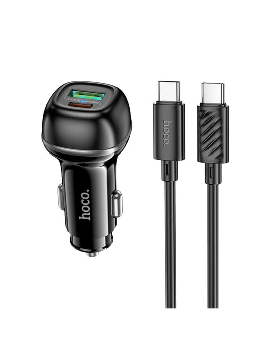 Hoco 48W PD+QC Super Fast Car Charger C-C Cable Included (Z58A)