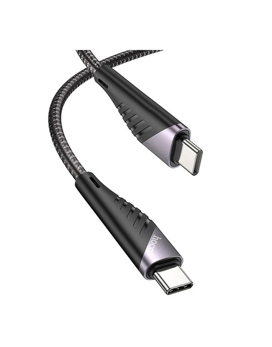 Hoco 60W PD Nylon Braided Super Fast Charging Cable - USB C to USB C (U95) 1.5 Meter - Black