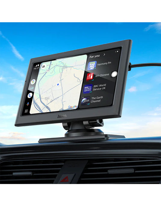 Hoco 7-inch Car Portable Screen w/ Wireless Apple Car Play, Wireless Android Auto, Screen Mirroring (HU2)