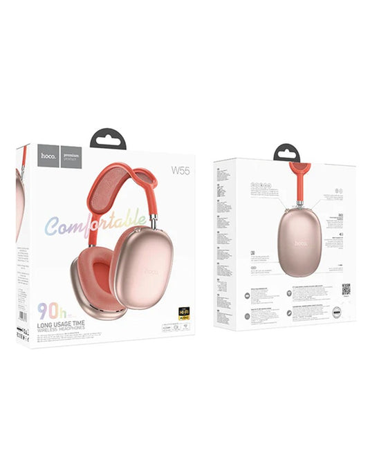 Hoco Bluetooth Headset 90 Hours Play/Talk Time (W55) - Pink (Brand New)