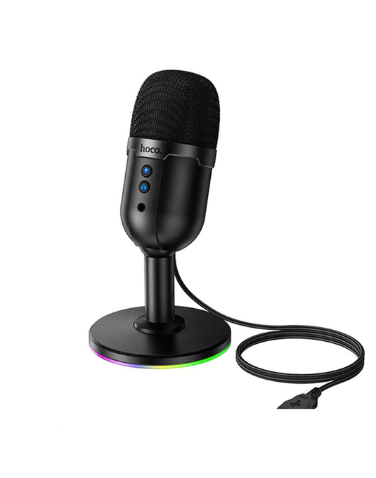 Hoco Desktop Omni-Directional Microphone With RGB Light (L25) - Black
