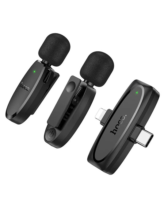 Hoco Dual Wireless Digital Microphone w/ Lightning & Type C Dual Connector (L15)
