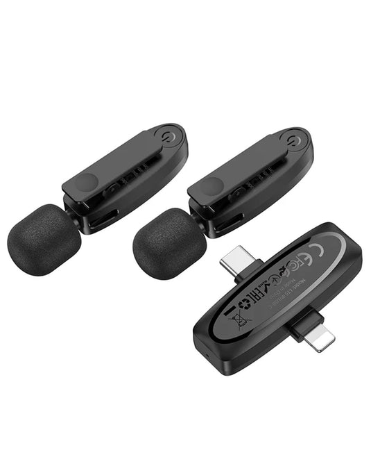 Hoco Dual Wireless Digital Microphone w/ Lightning & Type C Dual Connector (L15)