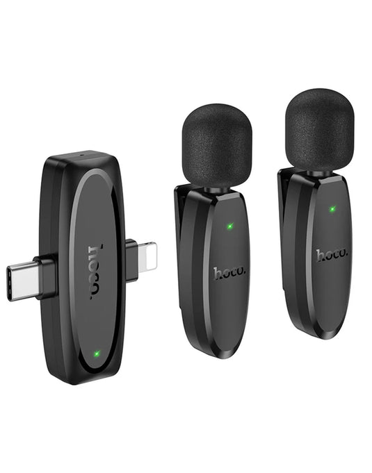 Hoco Dual Wireless Digital Microphone w/ Lightning & Type C Dual Connector (L15)