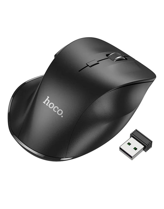 Hoco Ergonomic Wireless Mouse With Nano Receiver, Dual Mode (GM24) - Black