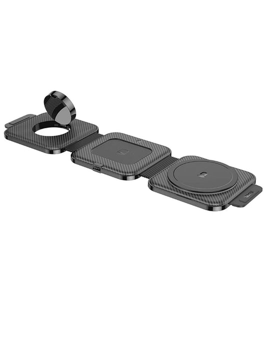 Hoco Foldable Wireless Fast Charger 15W 3-in-1 (CQ4) - Black