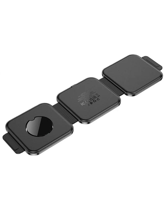 Hoco Foldable Wireless Fast Charger 15W 3-in-1 (CQ4) - Black