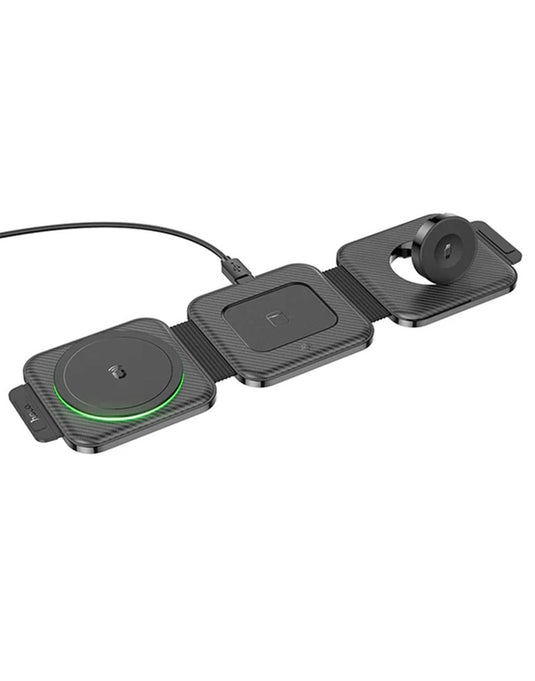 Hoco Foldable Wireless Fast Charger 15W 3-in-1 (CQ4) - Black