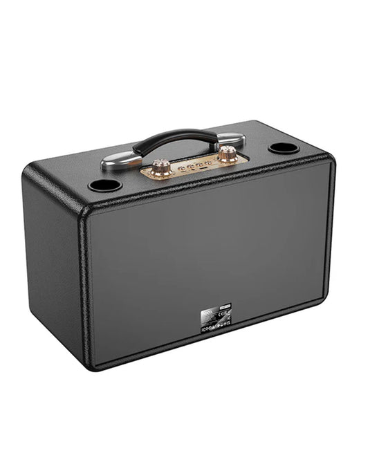 Hoco Portable Bluetooth Speaker - Wireless Mic x 2 RGB Light (HA8) - Black