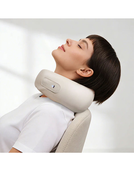 Hoco Portable Electric Neck Massager With Soothing Heat Feature (HP53) - White