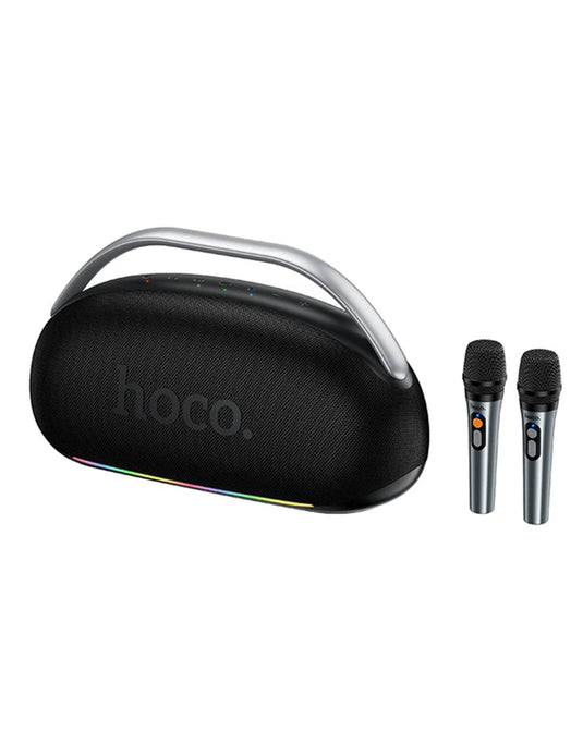 Hoco Premium Bluetooth Party Speaker 300W RMS With 2 Wireless Mics (HT2) - Black