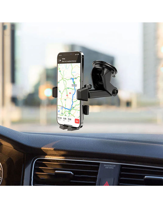 Hoco Premium Easy-Lock Car Phone Holder (CA83) - Black