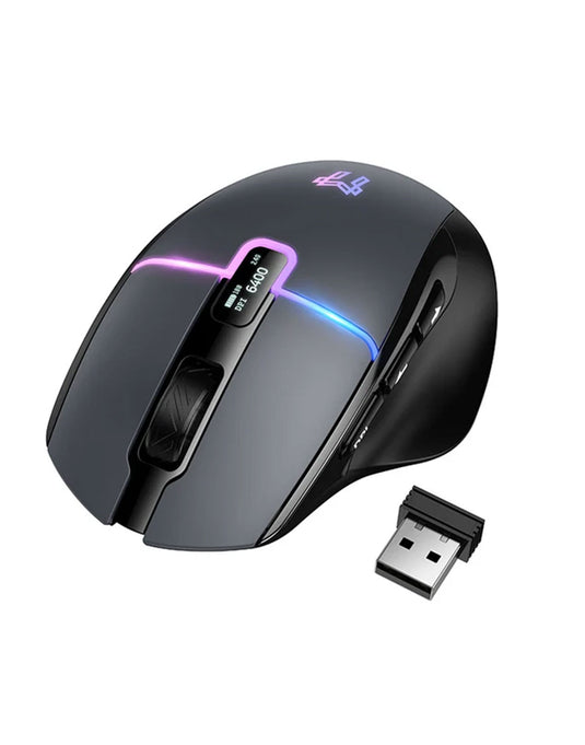 Hoco Premium Gaming Mouse LED Display, Wired & Wireless Modes (GM651) - Black