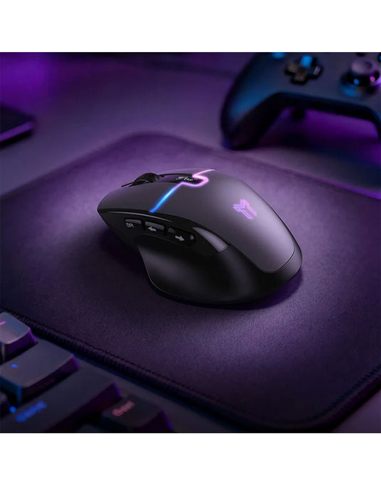 Hoco Premium Gaming Mouse LED Display, Wired & Wireless Modes (GM651) - Black