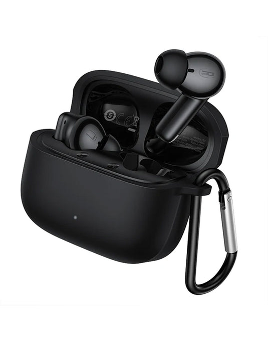 Hoco Semi-In-Ear TWS Earbuds with 7 Hours, Carry Case and Snap Hook (EQ30) - Black