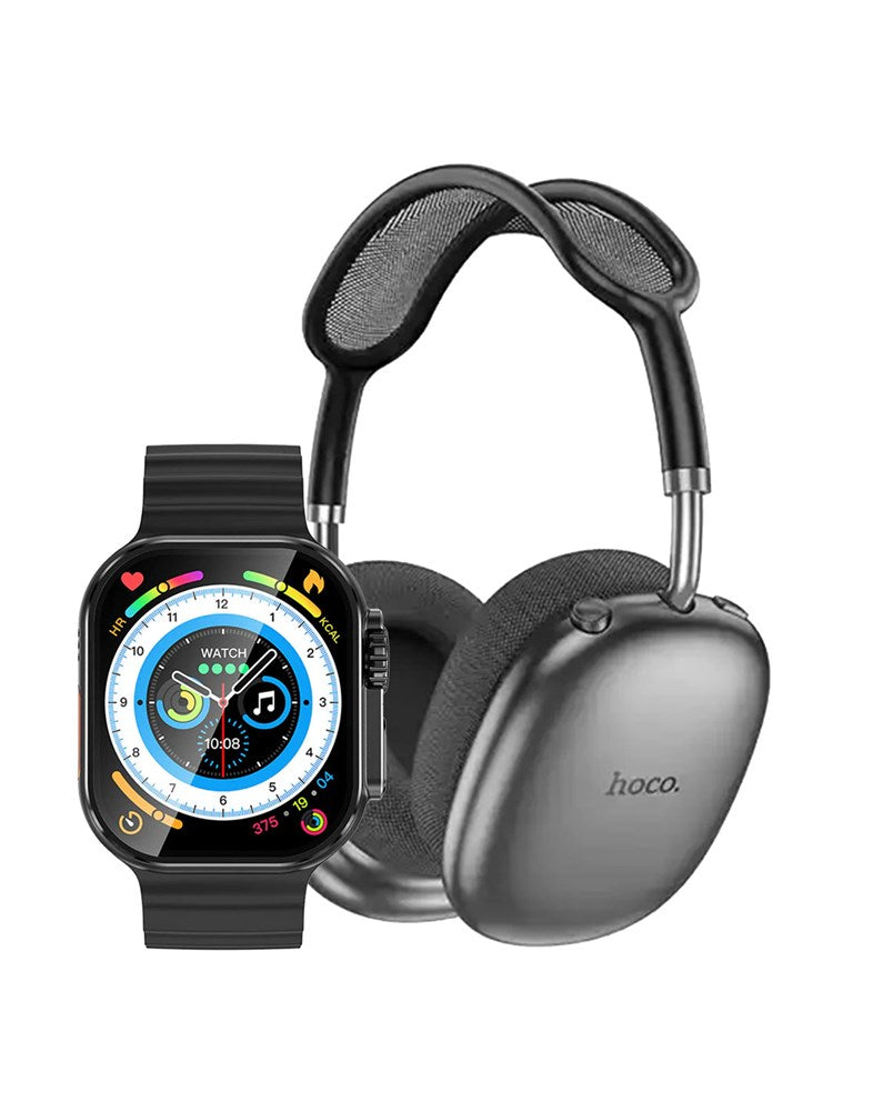 Hoco Y23 Ultra Smart Watch With Calling Bluetooth Headset Bundle hoco-y23-ultra-smart-watch-with-calling-bluetooth-headset-bundle