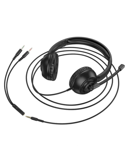 Hoco Wired Computer Headset With 270° Rotatable Microphone (W112) - Black