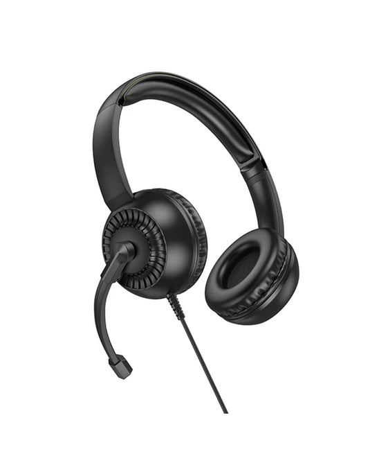 Hoco Wired Computer Headset With 270° Rotatable Microphone (W112) - Black