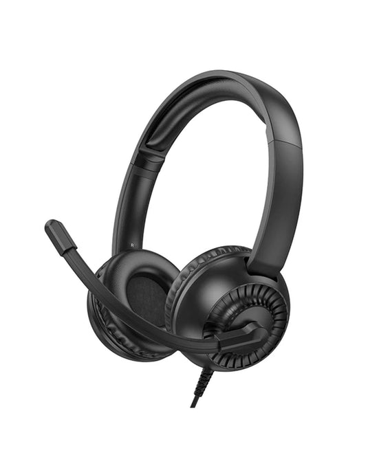 Hoco Wired Computer Headset With 270° Rotatable Microphone (W112) - Black