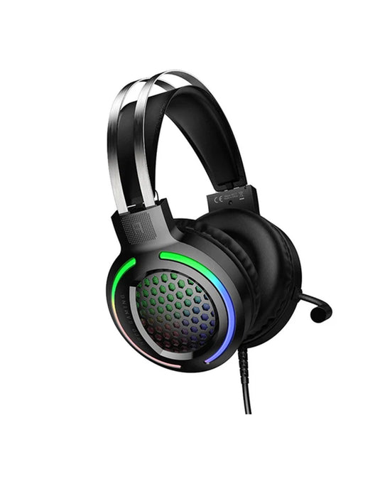Hoco Wired Gaming Headset LED Light & Microphone (W117) - Black (Brand New)