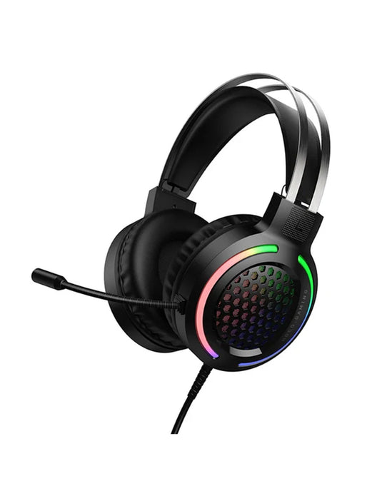 Hoco Wired Gaming Headset LED Light & Microphone (W117) - Black (Brand New)