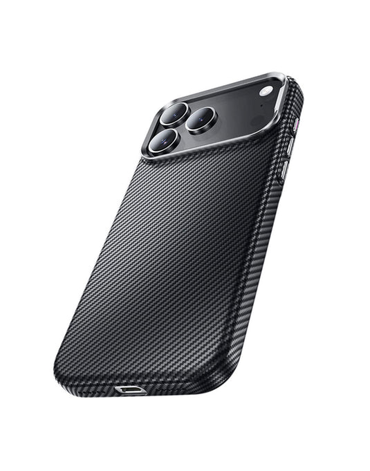 Hoco iPhone 17 Pro Max Magnetic MagSafe Shock-Proof Case Premium T6000 Carbon Fibre Texture with Hidden Ring