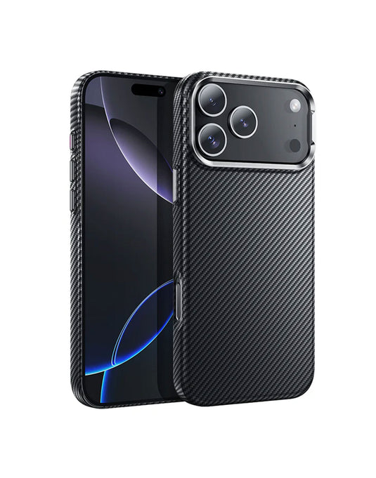 Hoco iPhone 17 Pro Max Magnetic MagSafe Shock-Proof Case Premium T6000 Carbon Fibre Texture with Hidden Ring