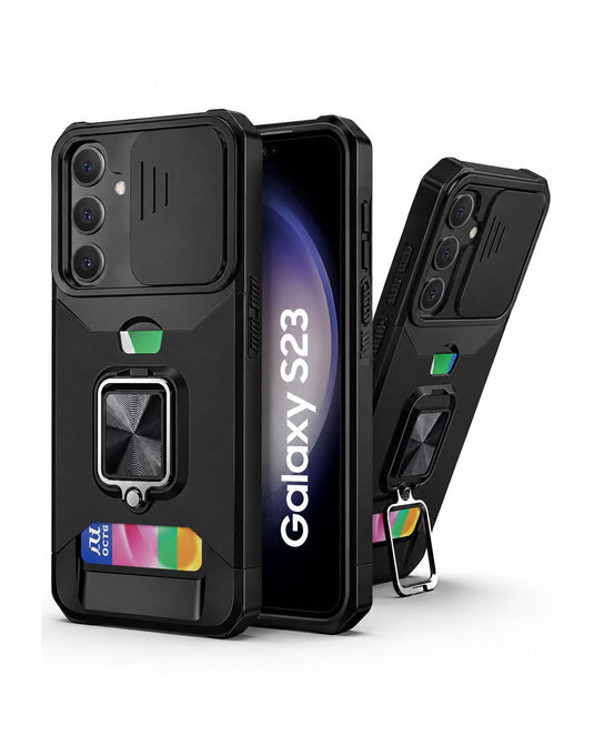Kickstand Camshield Card Case For Samsung Galaxy S23 - Black